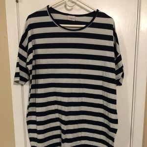 L LuLaRoe Irma in navy and white